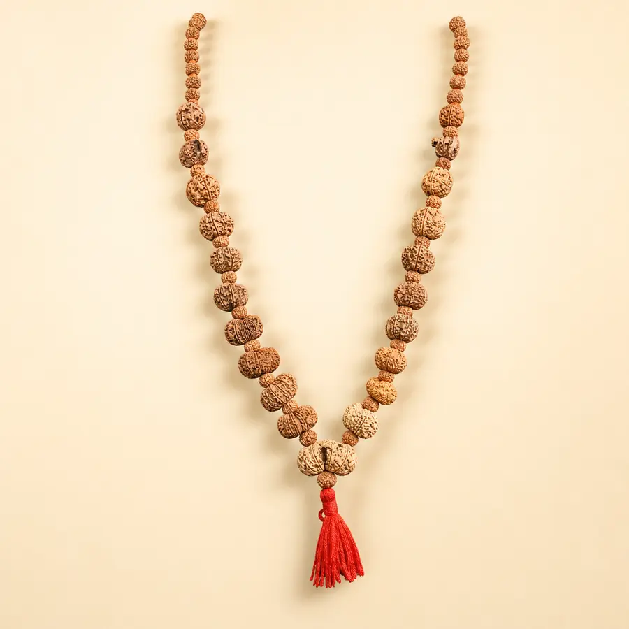 Maha Mrityunjaya Siddha Mala — custom rudraksha mala from Kathmandu